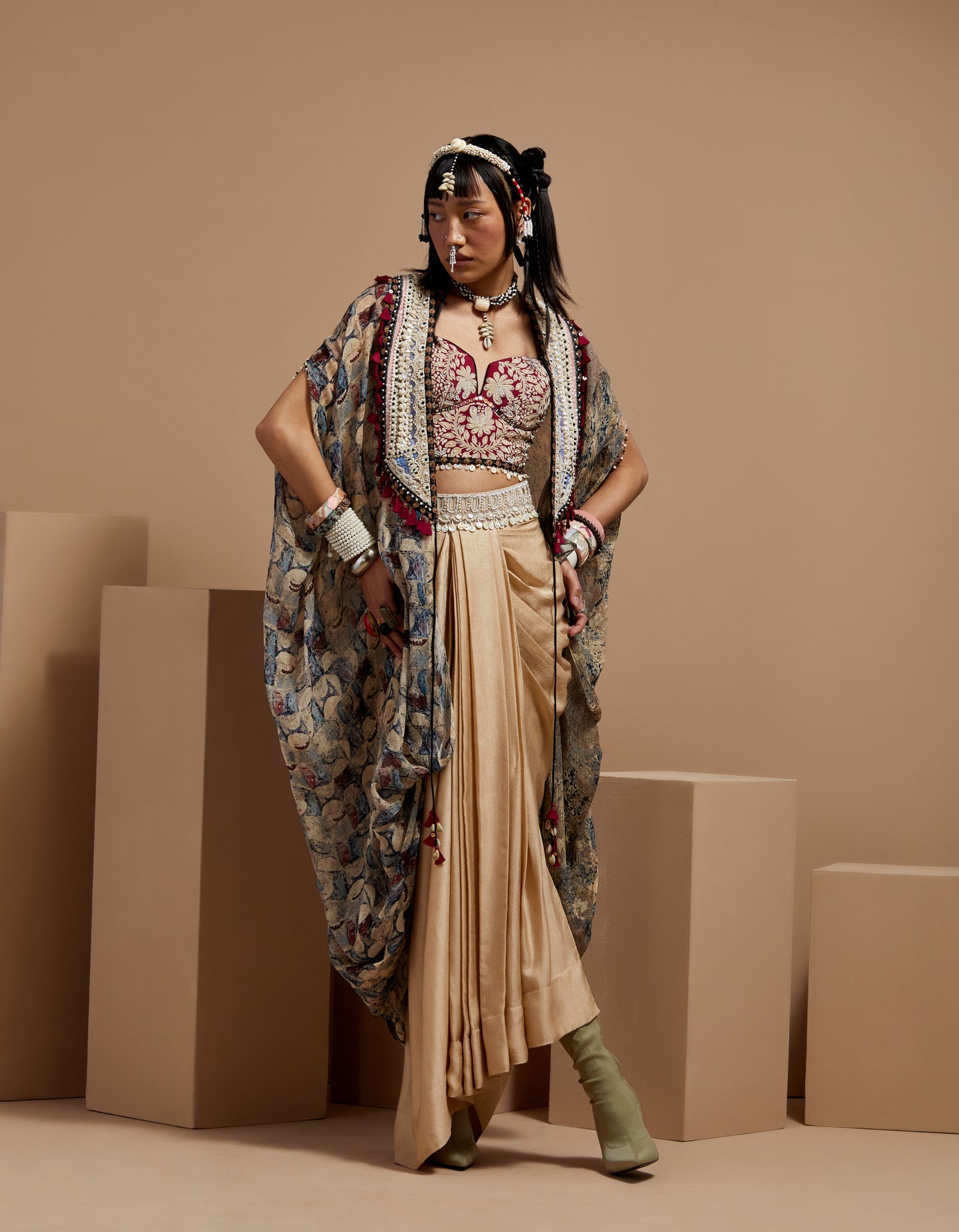 RITU KAFTAN DUPATTA JACKET SET