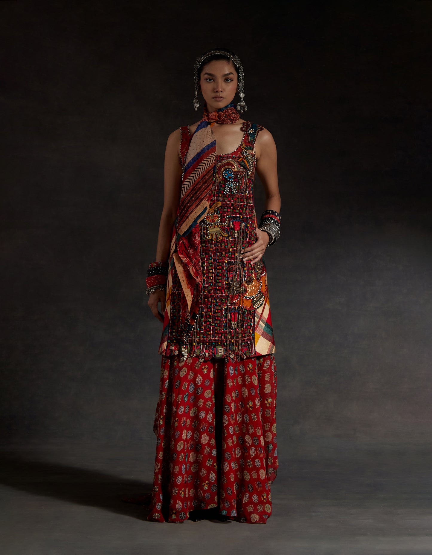 MEHRU EMBO DRESS SET
