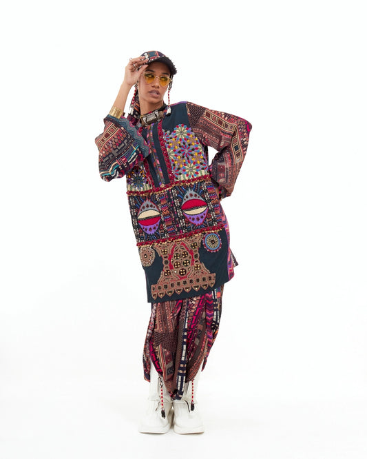 MEHRU EMBO DRESS SET